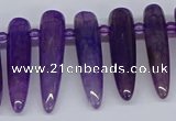 CTD2725 Top drilled 8*35mm bullet agate gemstone beads wholesale