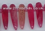 CTD2726 Top drilled 8*35mm bullet agate gemstone beads wholesale