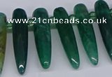 CTD2728 Top drilled 8*35mm bullet agate gemstone beads wholesale