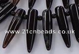 CTD2729 Top drilled 8*35mm bullet agate gemstone beads wholesale