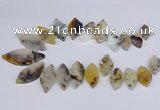 CTD2735 Top drilled 15*30mm - 25*50mm marquise montana agate beads