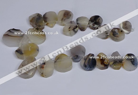 CTD2736 Top drilled 20*25mm - 35*45mm freeform Montana agate beads