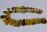 CTD2740 Top drilled 15*35mm - 18*40mm freeform agate beads