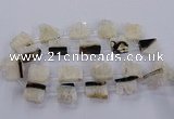 CTD2762 Top drilled 22*25mm - 25*35mm freeform druzy agate beads