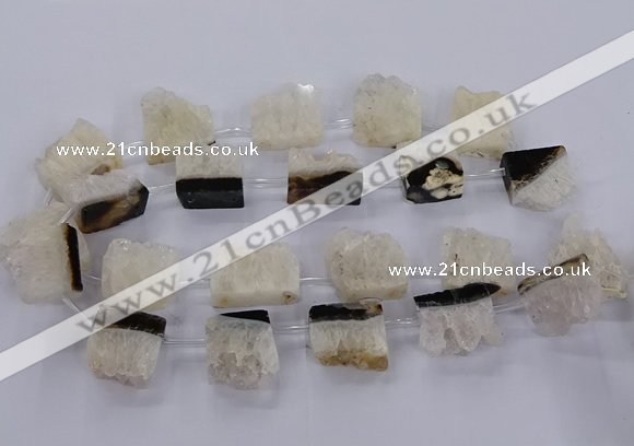 CTD2762 Top drilled 22*25mm - 25*35mm freeform druzy agate beads