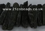 CTD2765 Top drilled 6*20mm - 8*55mm sticks green kyanite beads