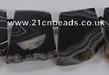 CTD2769 Top drilled 25*30mm - 35*40mm freeform line agate beads