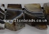 CTD2770 Top drilled 25*30mm - 35*40mm freeform line agate beads