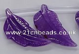 CTD2773 Top drilled 20*45mm - 25*55mm carved leaf agate beads