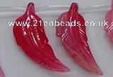 CTD2774 Top drilled 20*45mm - 25*55mm carved leaf agate beads