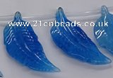 CTD2775 Top drilled 20*45mm - 25*55mm carved leaf agate beads