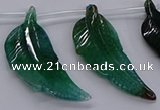 CTD2776 Top drilled 20*45mm - 25*55mm carved leaf agate beads