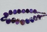 CTD2782 Top drilled 15*25mm - 25*40mm oval agate gemstone beads