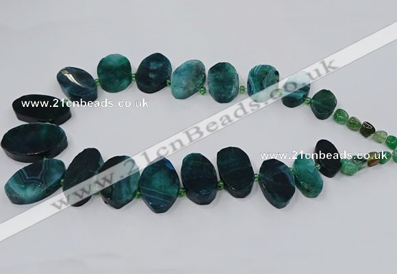 CTD2785 Top drilled 15*25mm - 25*40mm oval agate gemstone beads