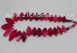 CTD2791 Top drilled 15*30mm - 25*45mm marquise agate gemstone beads