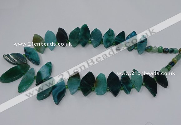 CTD2793 Top drilled 15*30mm - 25*45mm marquise agate gemstone beads