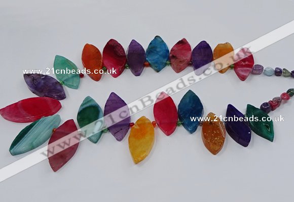 CTD2794 Top drilled 15*30mm - 25*45mm marquise agate gemstone beads