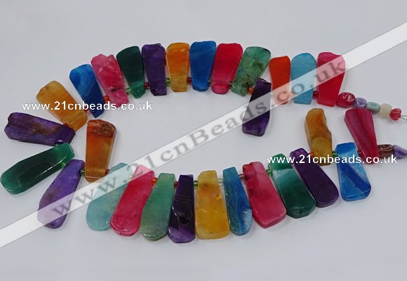 CTD2801 Top drilled 15*35mm - 20*40mm freeform agate gemstone beads