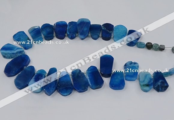 CTD2807 Top drilled 15*30mm - 20*40mm freeform agate gemstone beads