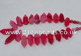 CTD2813 Top drilled 15*30mm - 15*45mm sticks agate gemstone beads