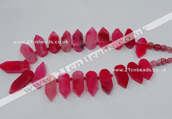 CTD2813 Top drilled 15*30mm - 15*45mm sticks agate gemstone beads