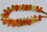 CTD2819 Top drilled 15*30mm - 18*45mm sticks agate gemstone beads