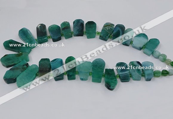 CTD2823 Top drilled 15*30mm - 18*45mm sticks agate gemstone beads