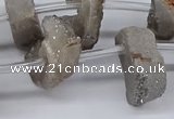 CTD2841 Top drilled 15*20mm - 18*40mm freeform plated druzy agate beads