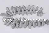 CTD2852 Top drilled 10*20mm - 15*50mm sticks plated quartz beads