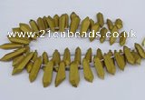 CTD2853 Top drilled 10*20mm - 15*50mm sticks plated quartz beads