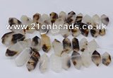CTD2870 Top drilled 12*25mm - 18*45mm sticks Montana agate beads