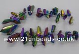 CTD2876 Top drilled 10*20mm - 15*50mm sticks plated quartz beads