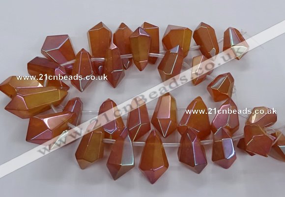 CTD2881 Top drilled 15*20mm - 22*50mm sticks plated quartz beads