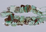 CTD2885 Top drilled 15*20mm - 25*45mm freeform australia chrysoprase beads