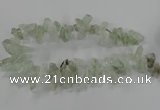 CTD2886 Top drilled 12*20mm - 15*35mm sticks green quartz beads