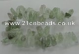 CTD2887 Top drilled 15*30mm - 18*40mm sticks green quartz beads