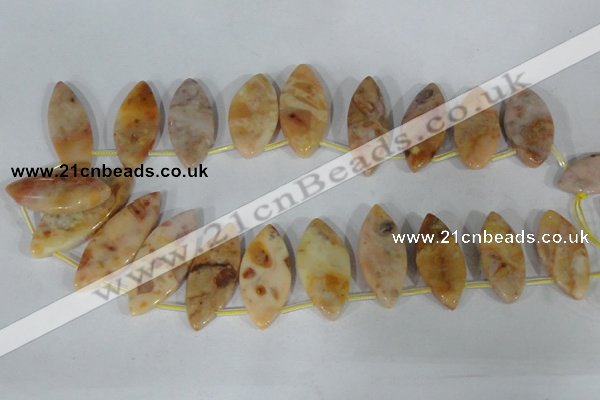 CTD30 Top drilled 15*30mm – 18*37mm marquise Morocco agate beads