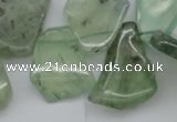 CTD305 Top drilled 15*20mm - 20*25mm freeform green rutilated quartz beads