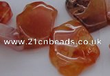 CTD307 Top drilled 15*20mm - 20*25mm freeform red agate beads