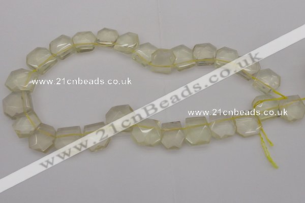 CTD310 Top drilled 15*18mm - 18*20mm faceted freeform lemon quartz beads