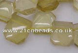 CTD312 Top drilled 15*18mm - 18*20mm faceted freeform lemon quartz beads