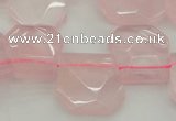 CTD314 Top drilled 15*18mm - 18*20mm faceted freeform rose quartz beads