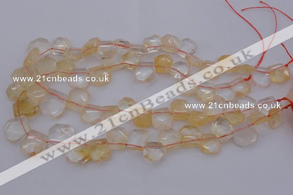 CTD315 Top drilled 15*18mm - 18*20mm faceted freeform citrine beads