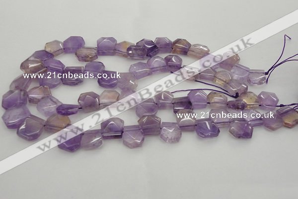 CTD316 Top drilled 15*18mm - 18*20mm faceted freeform ametrine beads