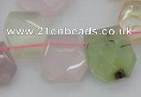 CTD317 15*18mm - 18*20mm faceted freeform multicolor quartz beads