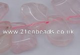 CTD320 Top drilled 15*20mm - 20*25mm freeform rose quartz beads