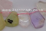 CTD321 Top drilled 15*20mm - 20*25mm freeform multicolor quartz beads