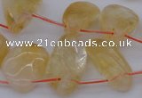CTD323 Top drilled 15*20mm - 20*30mm freeform citrine beads