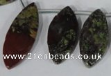 CTD33 Top drilled 10*24mm – 17*40mm marquise dragon blood jasper beads
