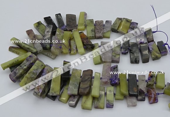 CTD330 Top drilled 10*25mm - 10*45mm sticks charoite beads